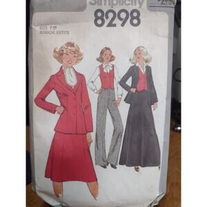 Vintage Simplicity Pattern 9298 Misses' & Junior Petites' Vest, Pants.... (1977)